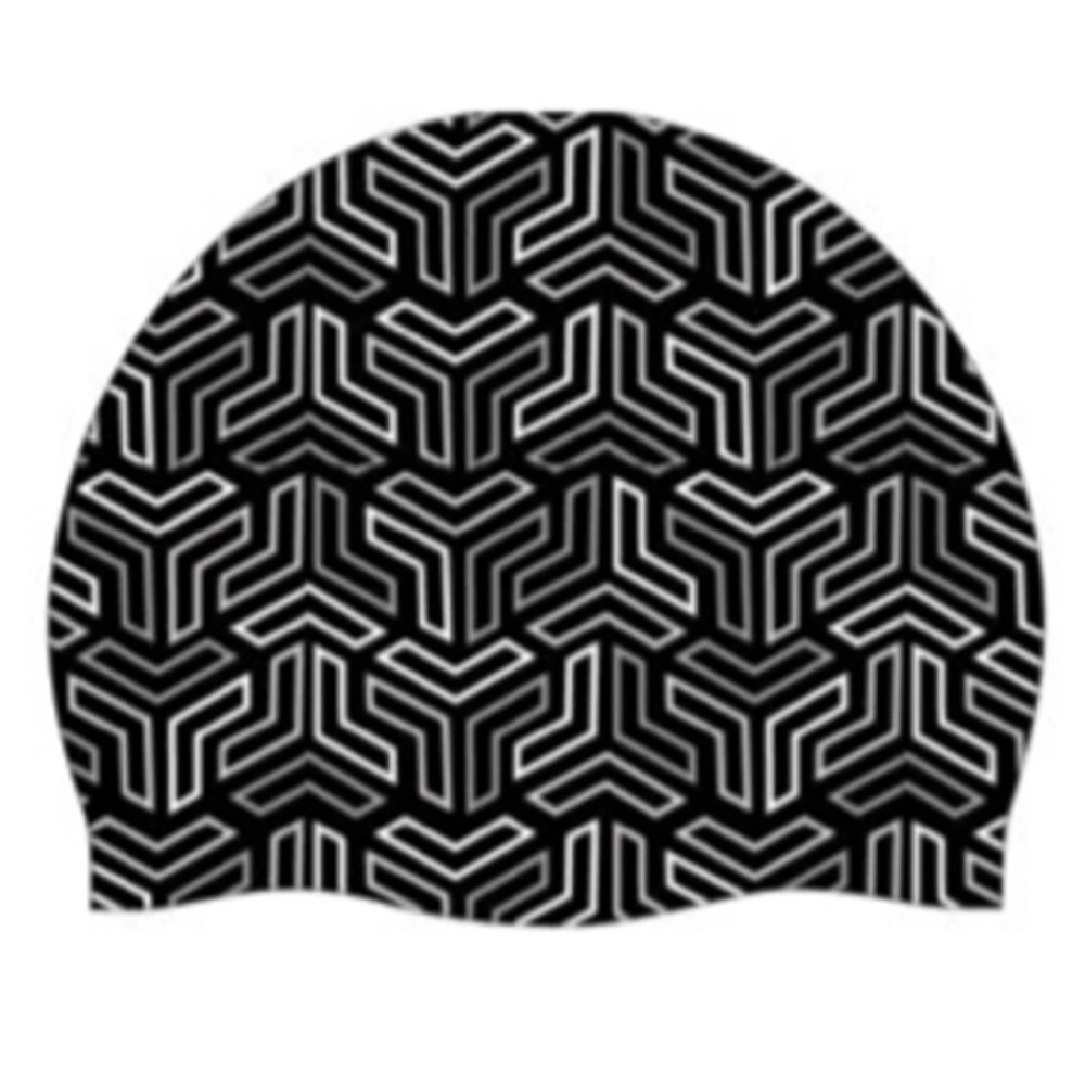 Arena Silicone Swim Cap Black Graphic OS